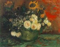Gogh, Vincent van - Bowl with Sunflowers, Roses and Other Flowers